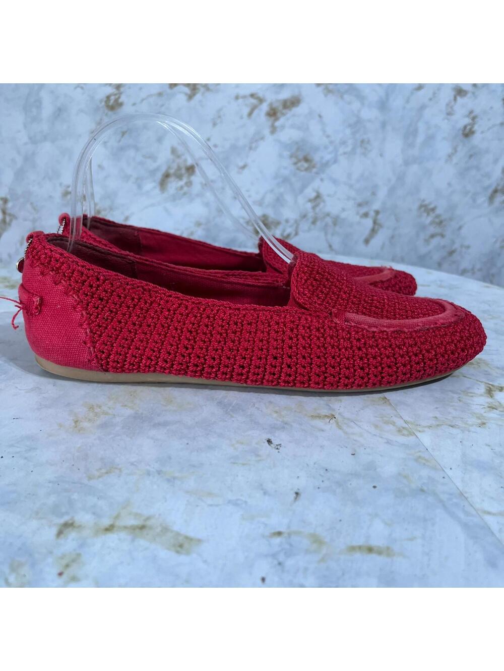 The Sak Lisa Women's Size 8.5 Shoes Red Brown Comfort Crochet Fashion Flats